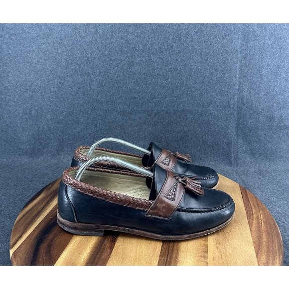 Allen Edmonds Black & Brown Maxfield Tassel Loafers Men Size 10.5EEE - Picture 1 of 13